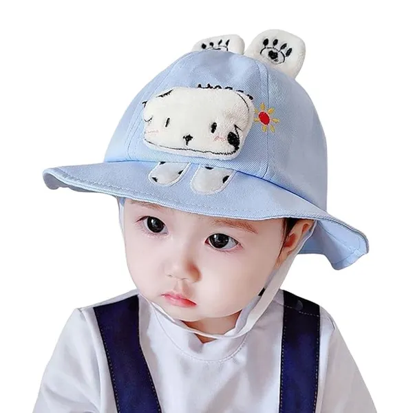 Sky_Blue_Korean_Style_Cotton_Hat_For_Baby_Boys_&_Baby_Girls