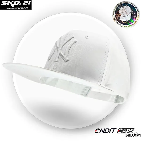 White_Adjustable_&_Sweat-Free_Snapback_Ny_Polyester_Cap