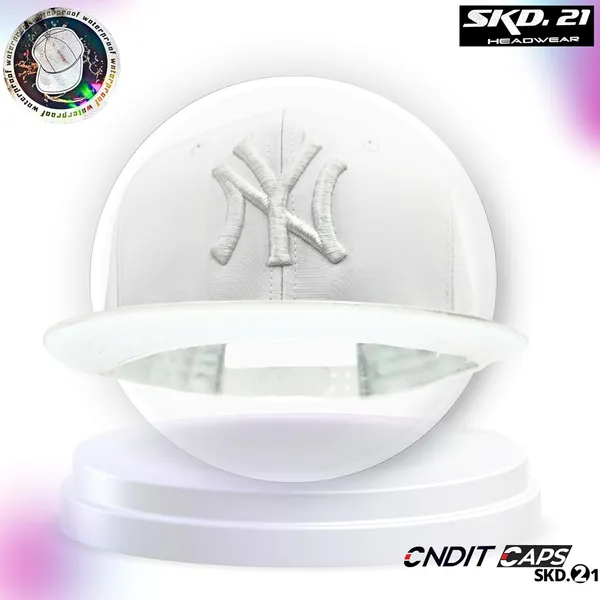 White_Adjustable_&_Sweat-Free_Snapback_Ny_Polyester_Cap