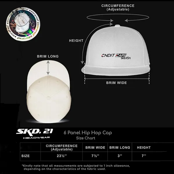 White_Adjustable_&_Sweat-Free_Snapback_Ny_Polyester_Cap