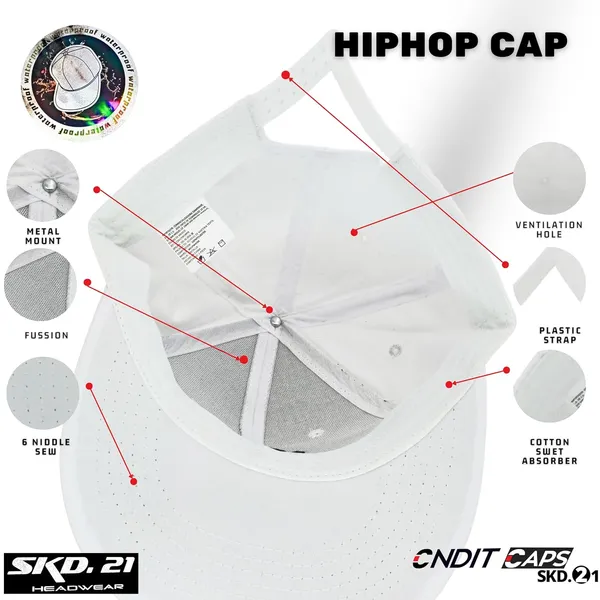 White_Adjustable_&_Sweat-Free_Snapback_Ny_Polyester_Cap