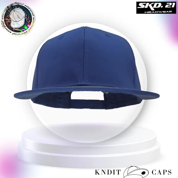 Navy_Waterproof_Polyester_Double_Layer_Baseball_Cap_For_Men_&_Women_(6_Panel_Breathable_Holes)