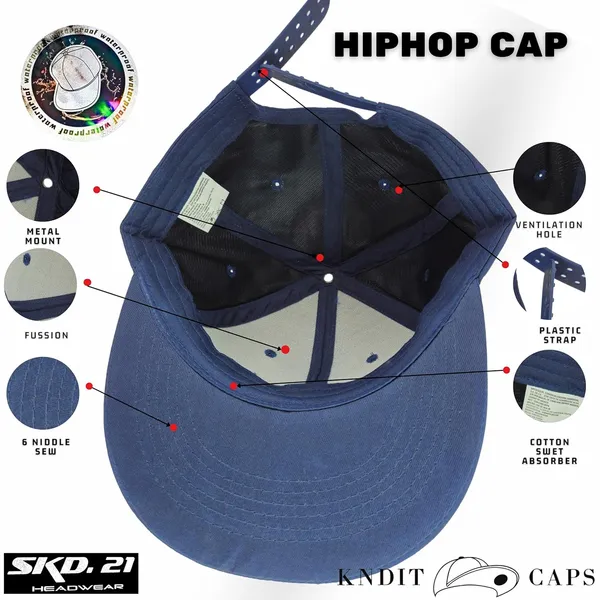 Navy_Waterproof_Polyester_Double_Layer_Baseball_Cap_For_Men_&_Women_(6_Panel_Breathable_Holes)