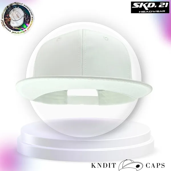 White_Waterproof_Polyester_Double_Layer_Baseball_Cap_For_Men_&_Women_(6_Panel_Breathable_Holes)