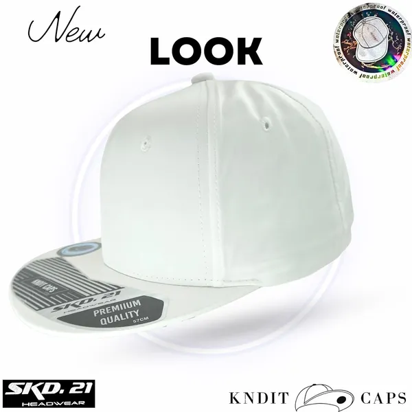 White_Waterproof_Polyester_Double_Layer_Baseball_Cap_For_Men_&_Women_(6_Panel_Breathable_Holes)