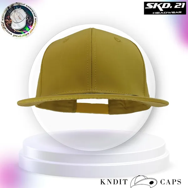 Yellow_Waterproof_Polyester_Double_Layer_Baseball_Cap_For_Men_&_Women_(6_Panel_Breathable_Holes)