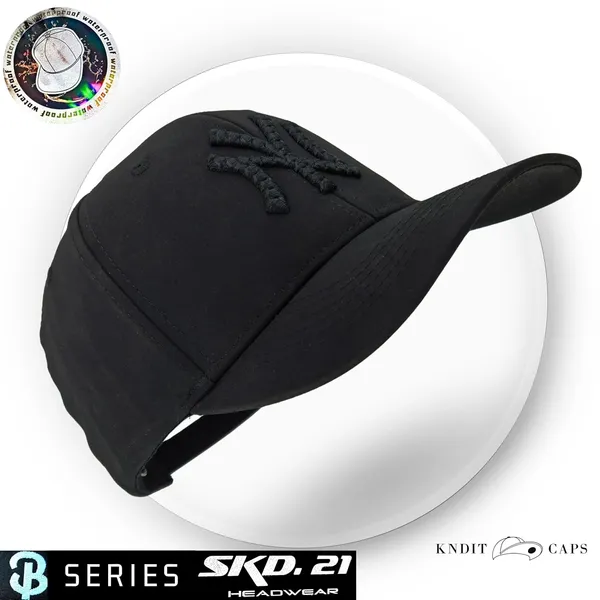 White_Waterproof_Polyester_Double_Layer_Baseball_Cap_For_Men_&_Women_(4_Panel_Breathable_Holes)
