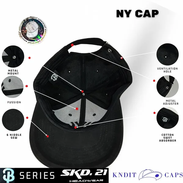 White_Waterproof_Polyester_Double_Layer_Baseball_Cap_For_Men_&_Women_(4_Panel_Breathable_Holes)