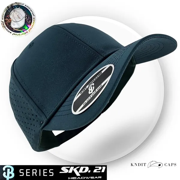 Green_Waterproof_Polyester_Double_Layer_Baseball_Cap_For_Men_&_Women_(4_Panel_Breathable_Holes)
