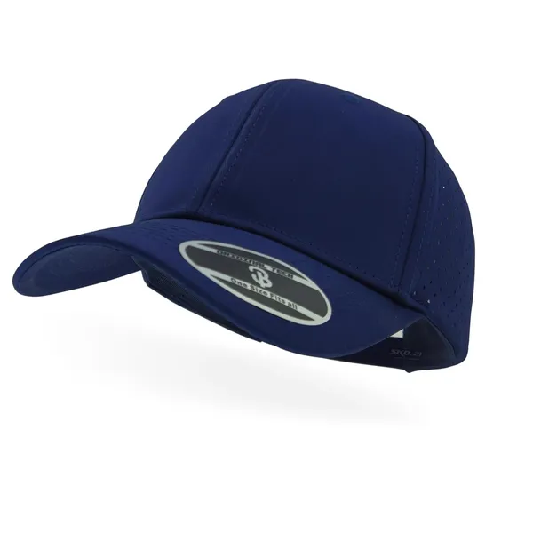 Navy_Waterproof_Polyester_Double_Layer_Baseball_Cap_For_Men_&_Women_(4_Panel_Breathable_Holes)
