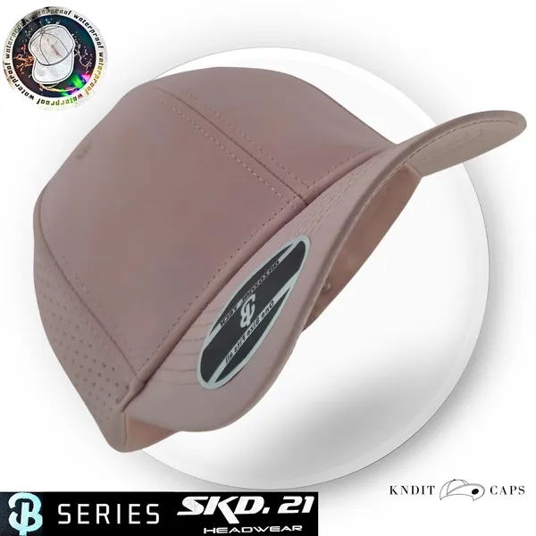Pink_Waterproof_Polyester_Double_Layer_Baseball_Cap_For_Men_&_Women_(4_Panel_Breathable_Holes)