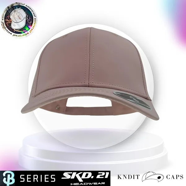 Pink_Waterproof_Polyester_Double_Layer_Baseball_Cap_For_Men_&_Women_(4_Panel_Breathable_Holes)