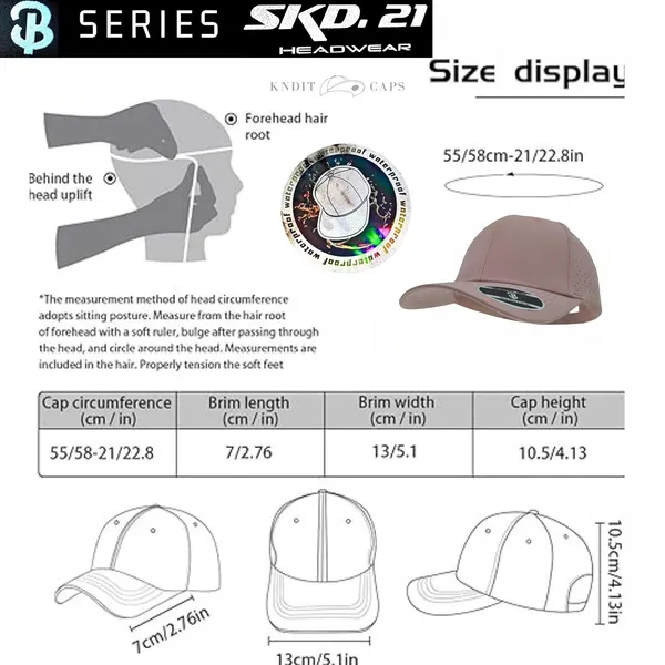 Pink_Waterproof_Polyester_Double_Layer_Baseball_Cap_For_Men_&_Women_(4_Panel_Breathable_Holes)