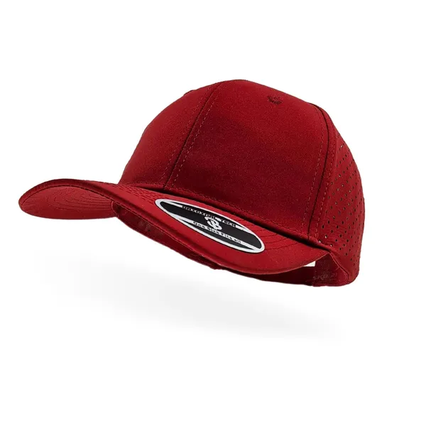 Red_Waterproof_Polyester_Double_Layer_Baseball_Cap_For_Men_&_Women_(4_Panel_Breathable_Holes)