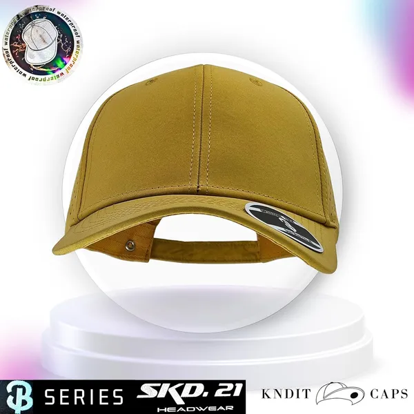 Yellow_Waterproof_Polyester_Double_Layer_Baseball_Cap_For_Men_&_Women_(4_Panel_Breathable_Holes)