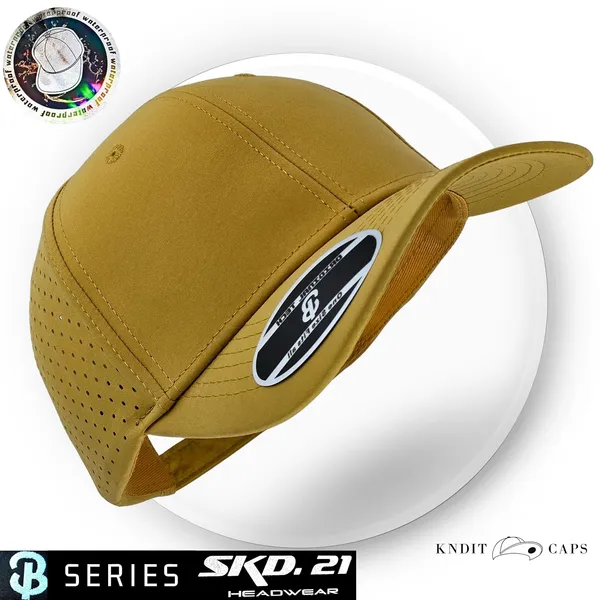 Yellow_Waterproof_Polyester_Double_Layer_Baseball_Cap_For_Men_&_Women_(4_Panel_Breathable_Holes)