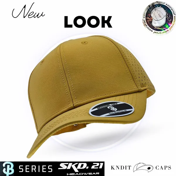 Yellow_Waterproof_Polyester_Double_Layer_Baseball_Cap_For_Men_&_Women_(4_Panel_Breathable_Holes)