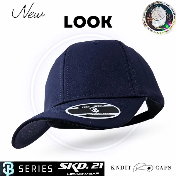 Navy_Waterproof_Polyester_Double_Layer_Baseball_Cap_For_Men_&_Women_(6_Panel_Breathable_Holes)