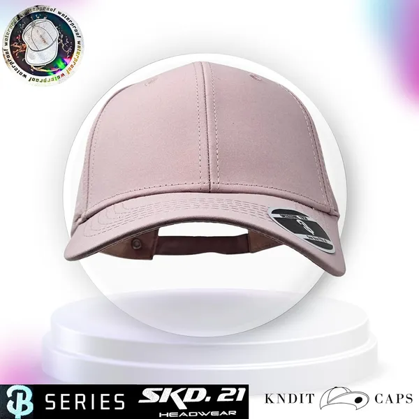 Pink_Waterproof_Polyester_Double_Layer_Baseball_Cap_For_Men_&_Women_(6_Panel_Breathable_Holes)