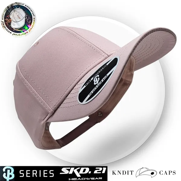 Pink_Waterproof_Polyester_Double_Layer_Baseball_Cap_For_Men_&_Women_(6_Panel_Breathable_Holes)