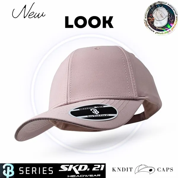 Pink_Waterproof_Polyester_Double_Layer_Baseball_Cap_For_Men_&_Women_(6_Panel_Breathable_Holes)