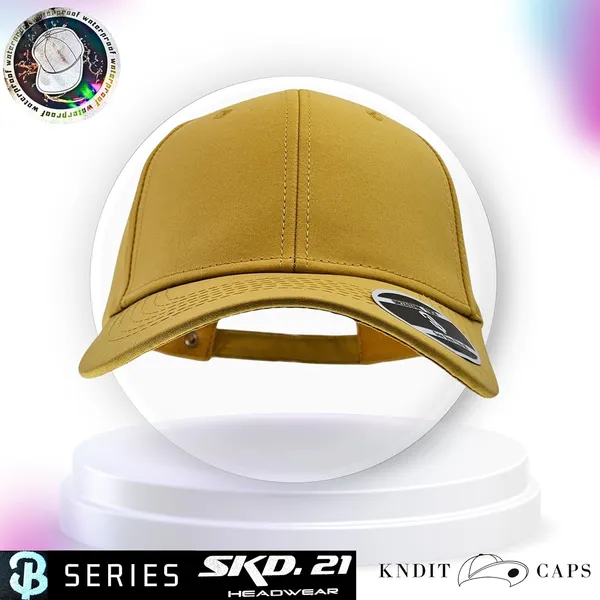 Yellow_Waterproof_Polyester_Double_Layer_Baseball_Cap_For_Men_&_Women_(6_Panel_Breathable_Holes)