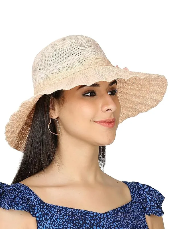 Light_Pink_Crochet_UV-Protected_Wide_Brim_Fedora_Hat_With_Floral_Accents_For_Girls