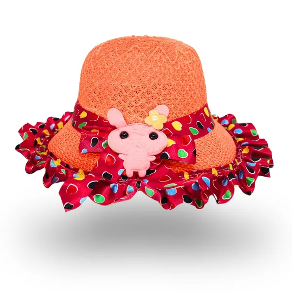 Orange_Wide_Brim_Sun_Fedora_Hat_For_For_Boys_&_Girls
