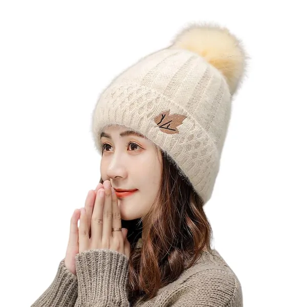 Camel_Eyelash_Embroidered_Beanie_With_Pom-Pom_For_Women