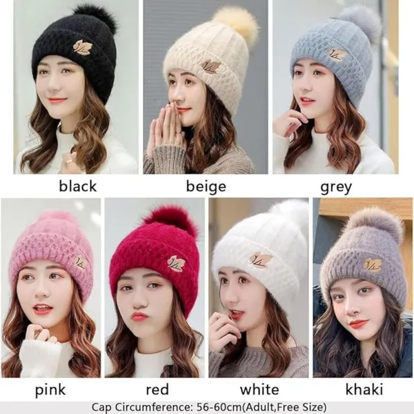 Grey_Eyelash_Embroidered_Beanie_With_Pom-Pom_For_Women
