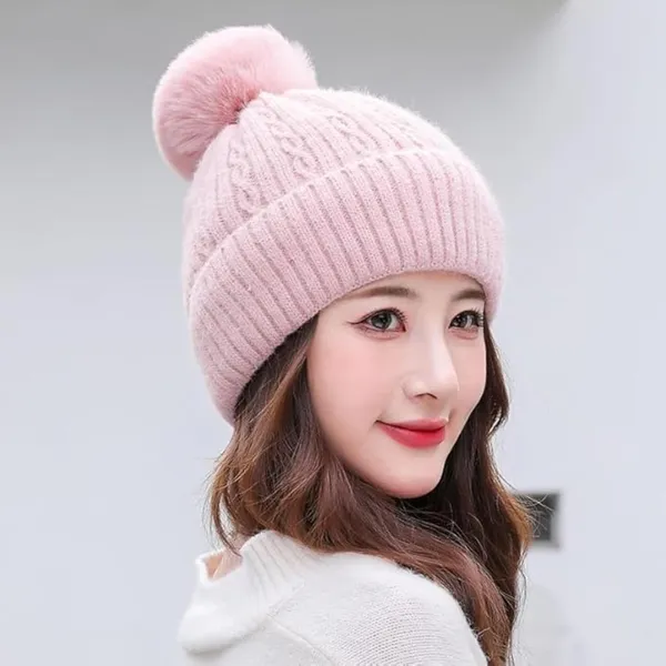 Pink_Soft_Warm_Beanie_For_Women_&_Girls