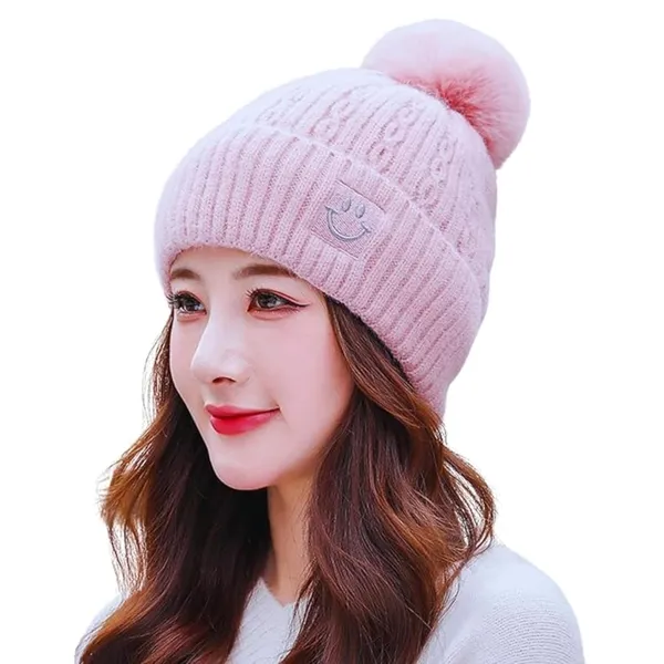 Pink_Soft_Warm_Beanie_For_Women_&_Girls