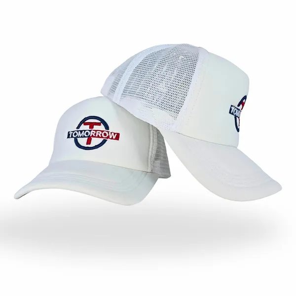 White_Adjustable_Breathable_Mesh_Snapback_Unisex_Trucker_Hat