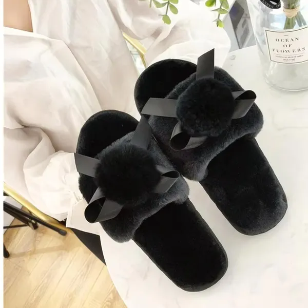 Black_Non-Slip_Fuzzy_Slippers_For_Women