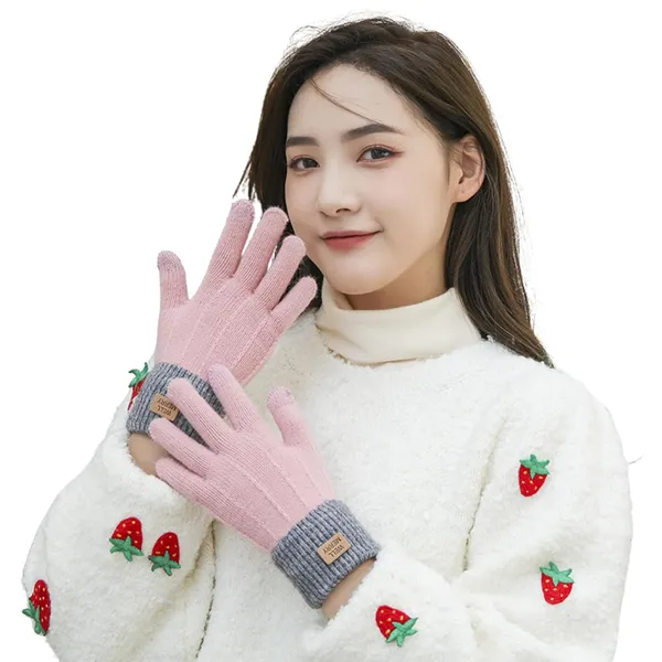Pink_Touchscreen_Compatible_Bike_Riding_Winter_Gloves_For_Women