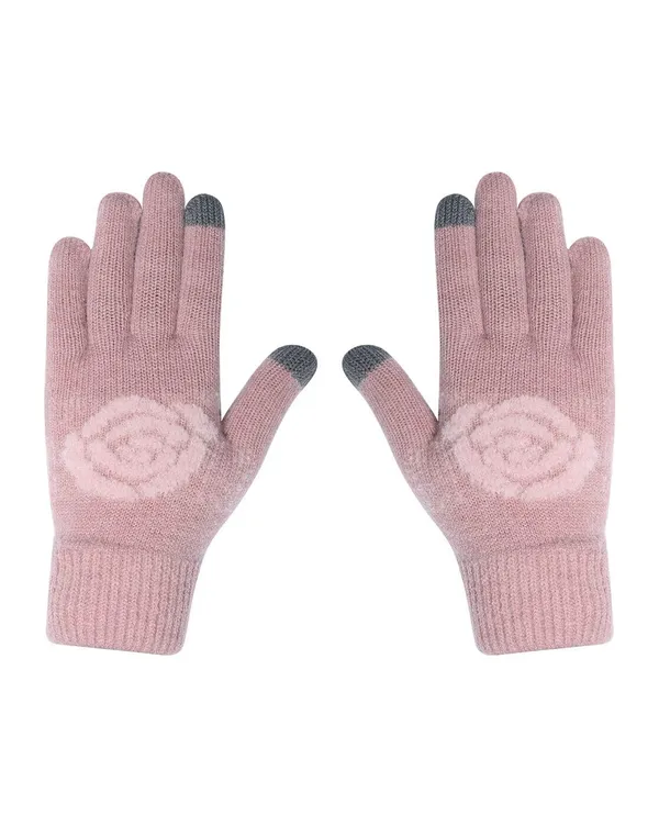 Pink_Knitted_Touchscreen_Winter_Gloves_For_Women