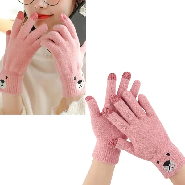 Pink_Soft_Knit_Touchscreen_Winter_Gloves_For_Girls