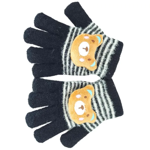 Black_Animal_Print_Kids_Winter_Gloves_Thermal_Insulation_And_Soft_Fleece_Lining_Warm_Gloves