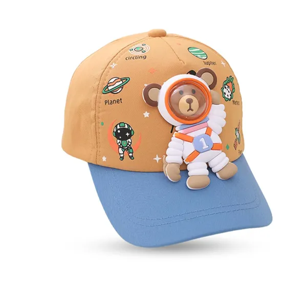 Orange_Kids_Astronaut_Cap_Space_Theme_Hat_With_Cartoon_Bear