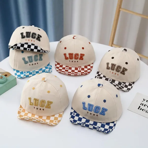 Pink_Embroidered_Luck_1986_Design_Snapback_Hat_For_Boys_And_Girls