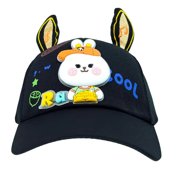 Black_Cotton_Kids_Hat_With_Animal_Ears