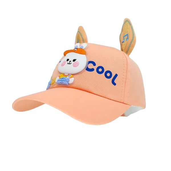 Orange_Cotton_Kids_Hat_With_Animal_Ears