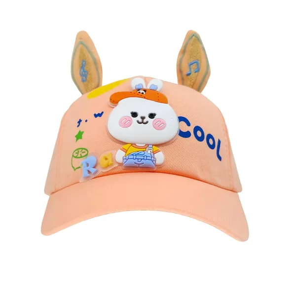 Orange_Cotton_Kids_Hat_With_Animal_Ears
