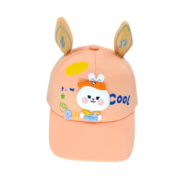 Orange_Cotton_Kids_Hat_With_Animal_Ears