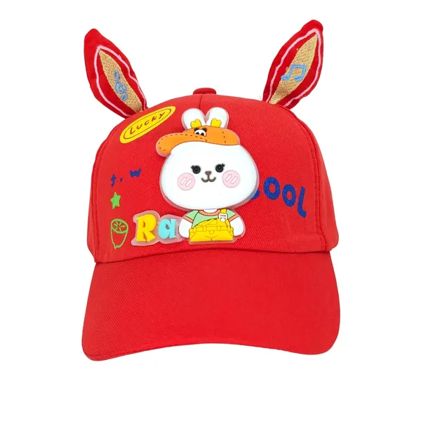 Red_Cotton_Kids_Hat_With_Animal_Ears