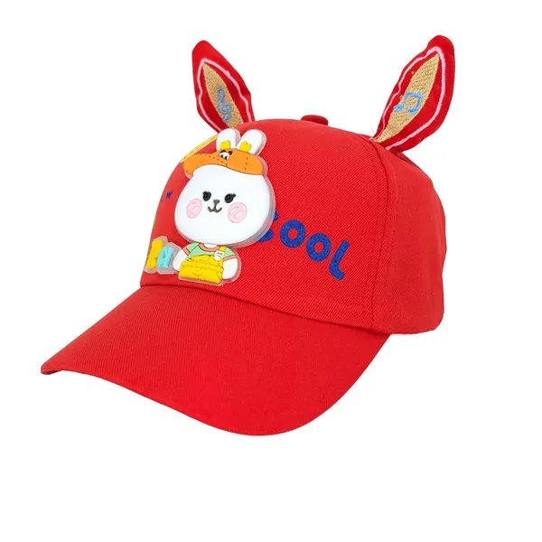 Red_Cotton_Kids_Hat_With_Animal_Ears