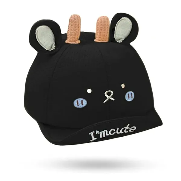 Black_I'M_Cute_Embroidery_Baby_Baseball_Cap_For_Boys_&_Girls