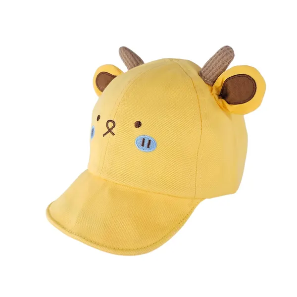 Yellow_I'M_Cute_Embroidery_Baby_Baseball_Cap_For_Boys_&_Girls