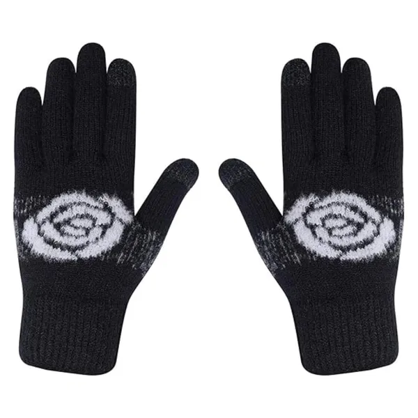 Black_Pom_Pom_Beanie_And_Touch_Screen_Gloves_Set_For_Cozy_Winter