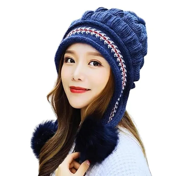 Navy_Blue_Knit_Beanie_Hat_&_Touch_Screen_Gloves_With_Premium_Materials_Fit